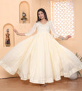 Cream Georgette Anarkali Suit Set