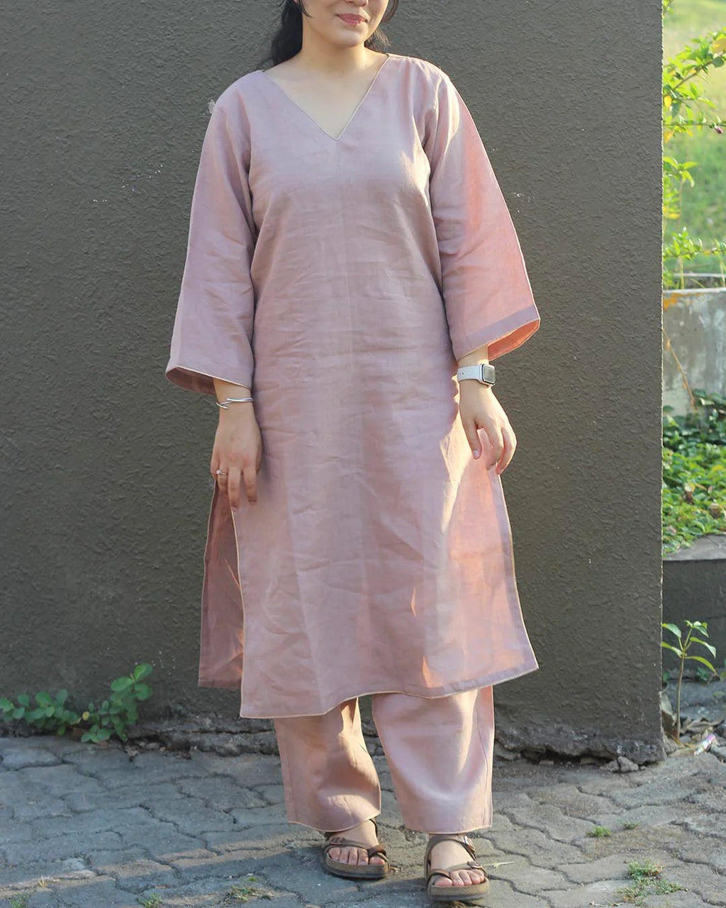 Aira Dusty Pink Premium Cotton Kurta Set – 2-Piece