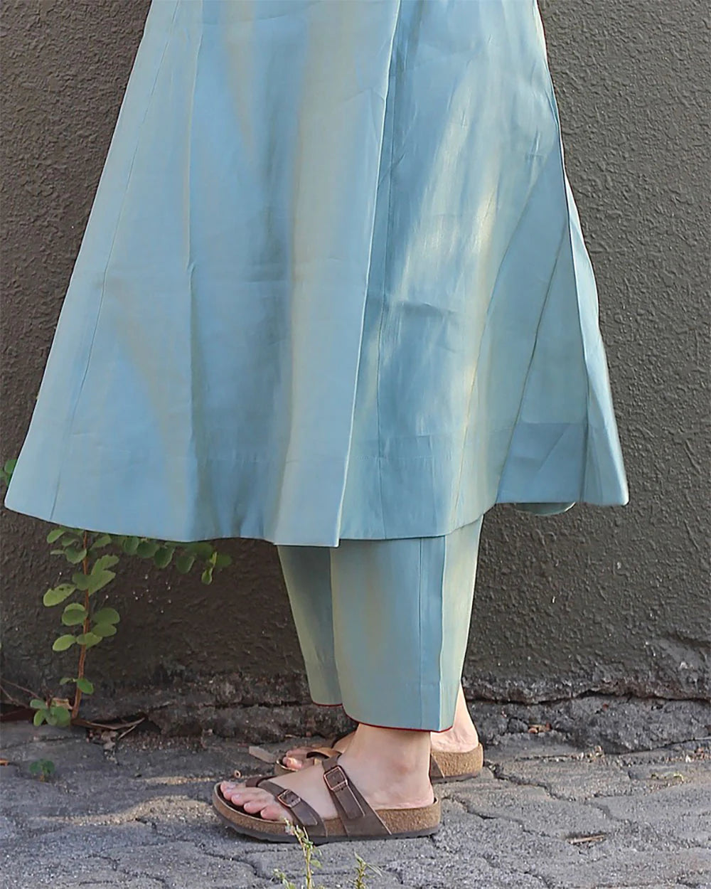 Sky Blue Cotton Kurta Set