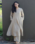 Elegant Beige Cotton Kurta Set