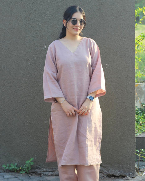 Aira Dusty Pink Premium Cotton Kurta Set – 2-Piece