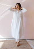 Noor Classic White Cotton Long Kurta