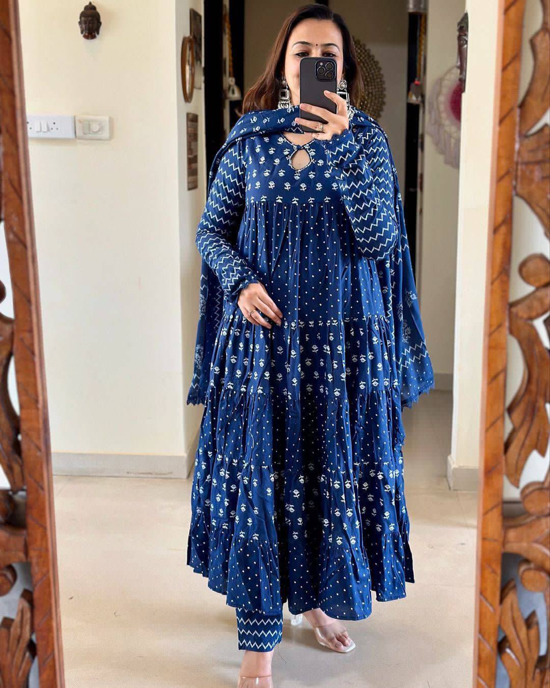 Tara Full Sleeves Heavy Ghera Anarkali Dress