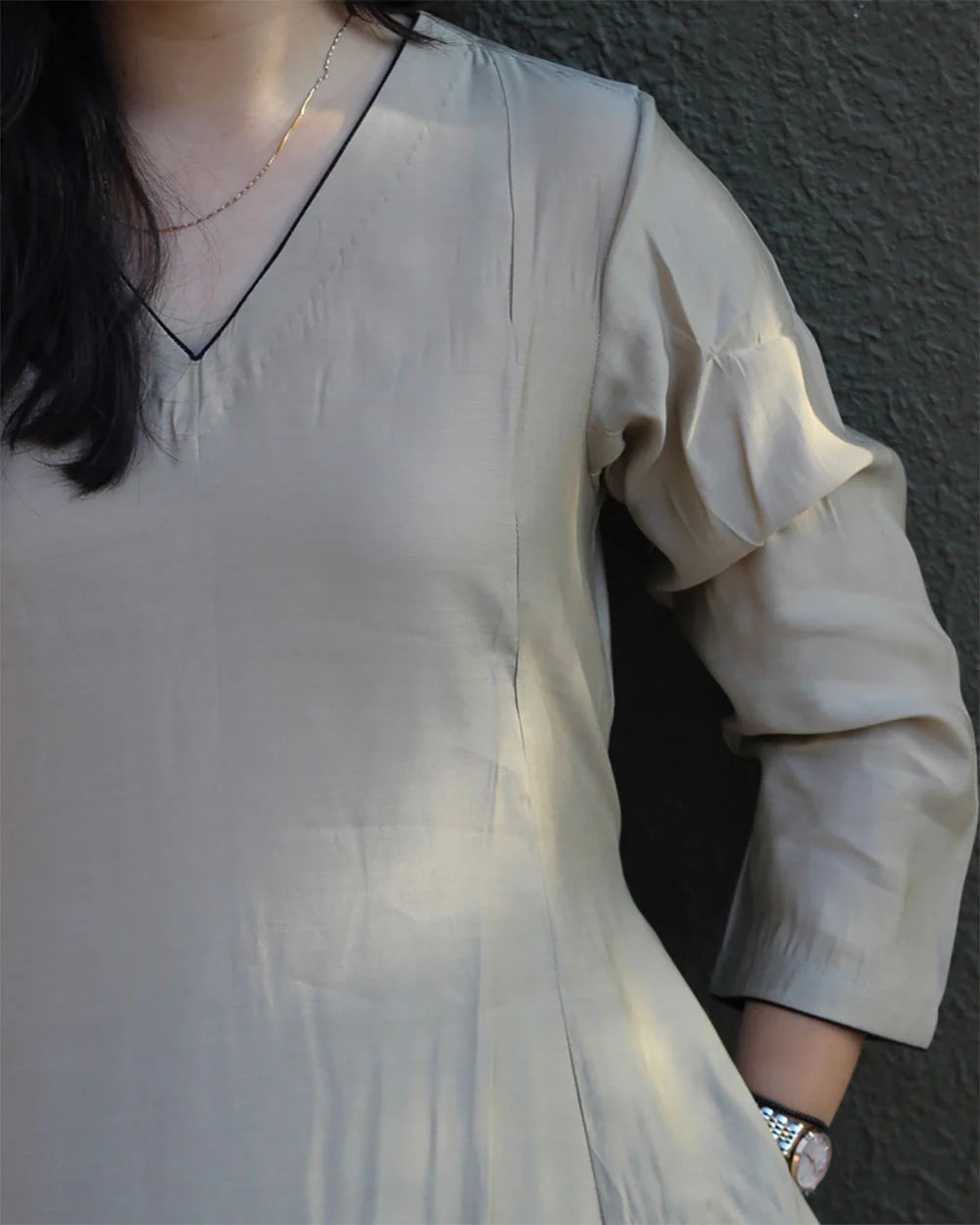 Elegant Beige Cotton Kurta Set