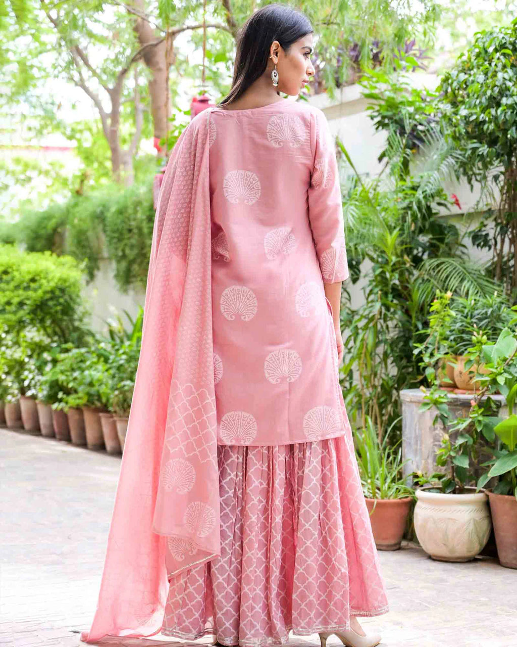 Pink Skin Print Sharara Set&nbsp;