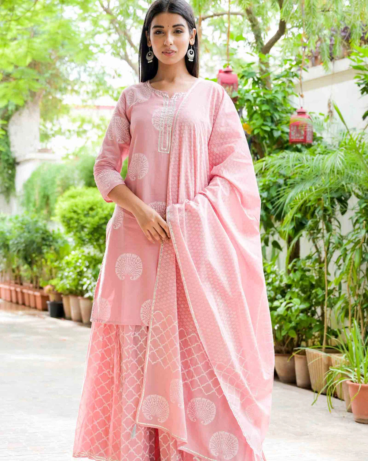 Pink Skin Print Sharara Set&nbsp;