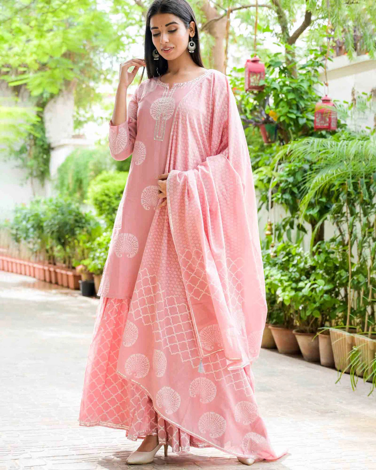 Pink Skin Print Sharara Set&nbsp;