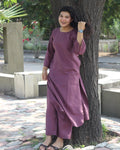 Plum Premium Cotton Kurta Set – 2-Piece
