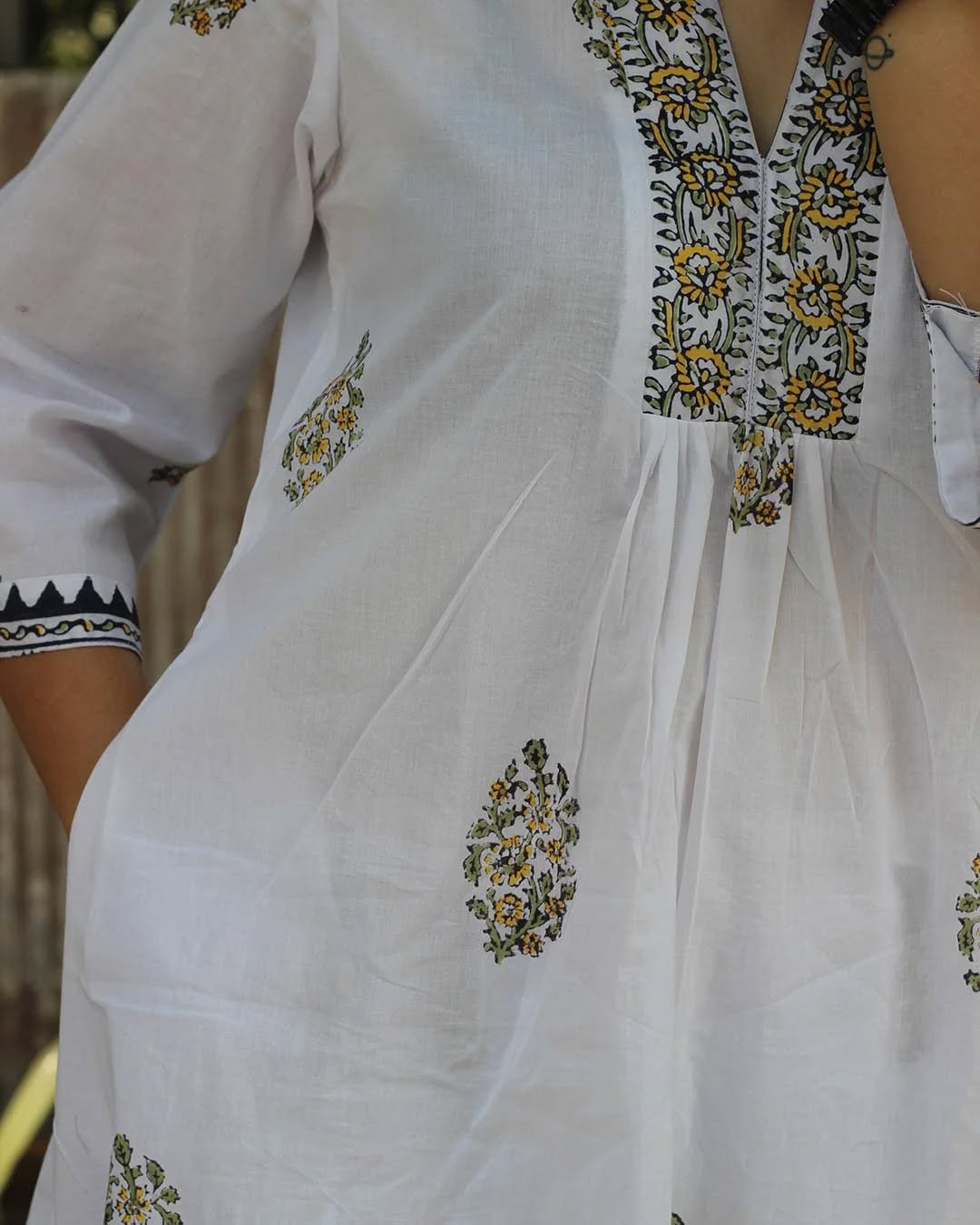 Muted Garden Handblock Printed Kurta Set – Set of 2