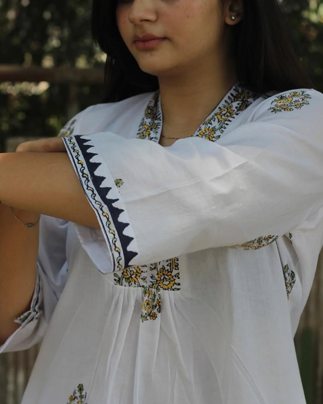 Muted Garden Handblock Printed Kurta Set – Set of 2
