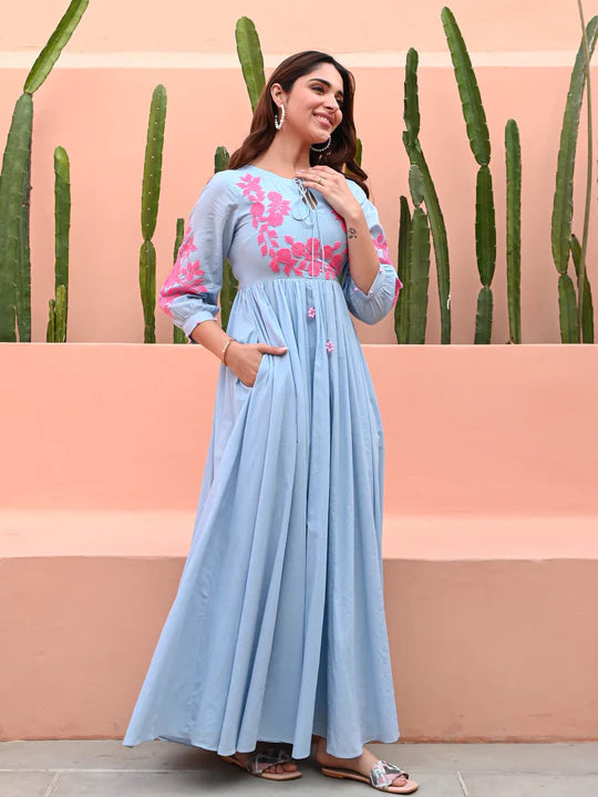 Boshon Hand Embroidery Dreamy Cotton Dress