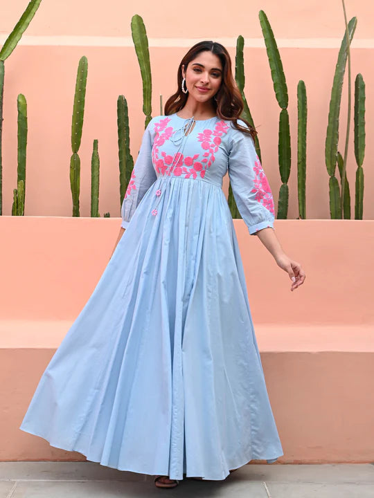 Boshon Hand Embroidery Dreamy Cotton Dress