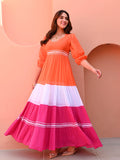 Boshon Multi Color Cotton Designer Dress