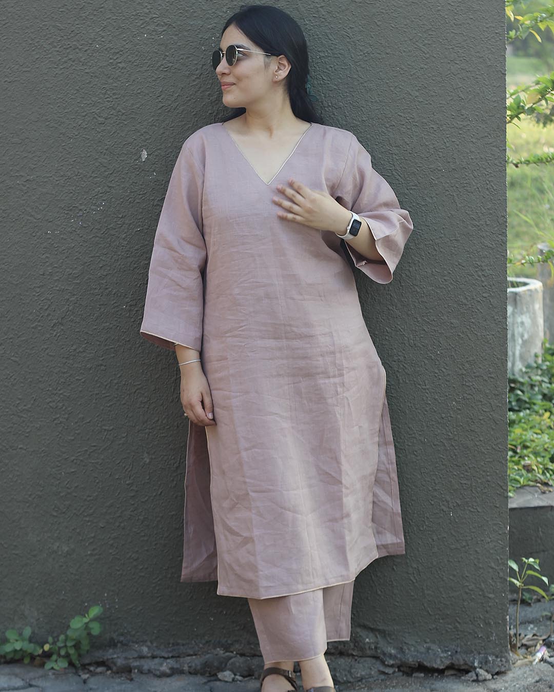 Aira Dusty Pink Premium Cotton Kurta Set – 2-Piece