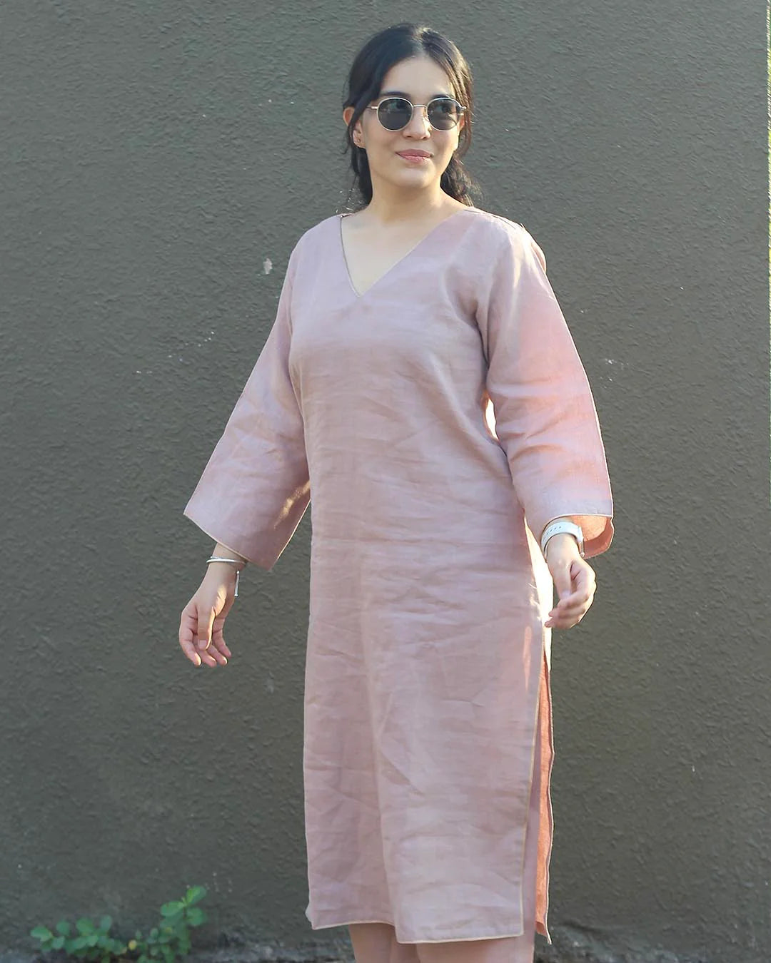 Aira Dusty Pink Premium Cotton Kurta Set – 2-Piece