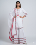 White Skin Printed Sharara Suit Set