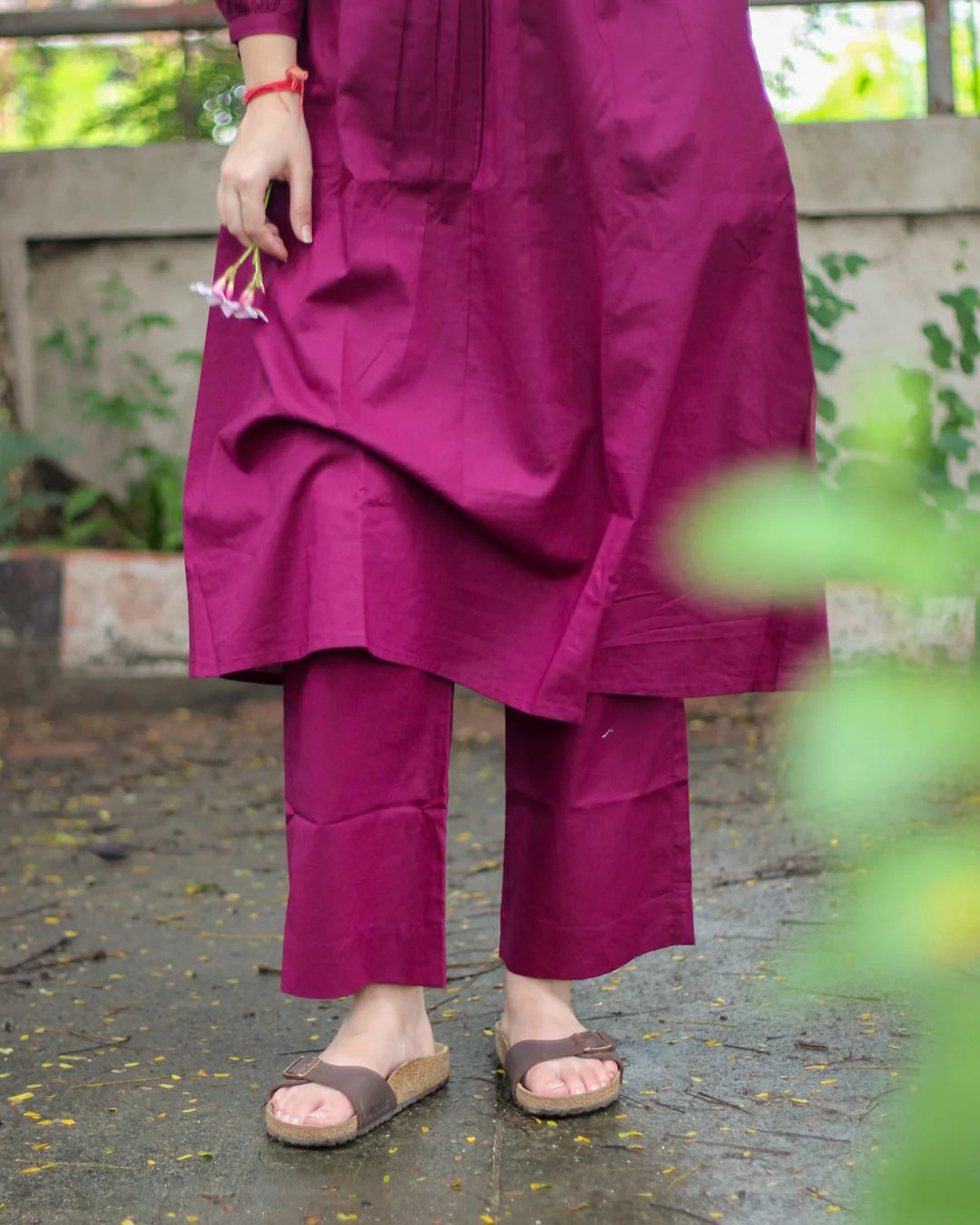 Elegant Magenta Cotton Kurta Set