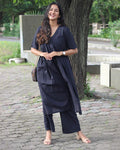Cambric Cotton Alia Cut with Nyraa Cut Kurta Pant Set – 2-Piece