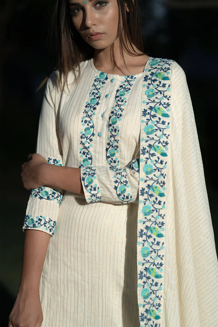 Turquoise Skin-Print Sharara Set