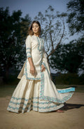 Turquoise Skin-Print Sharara Set
