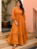 MUSTARD TEMPTATION COTTON DRESS