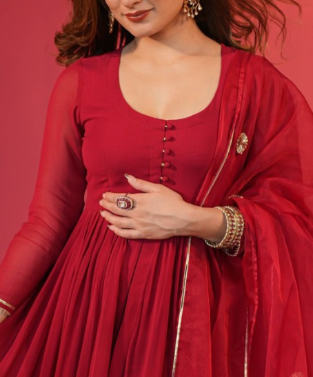 Boshon Maroon Georgette Suit Set