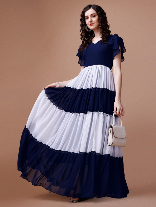 Boshon Fluttering Fern Georgette Dress