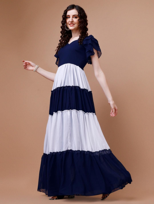 Boshon Fluttering Fern Georgette Dress