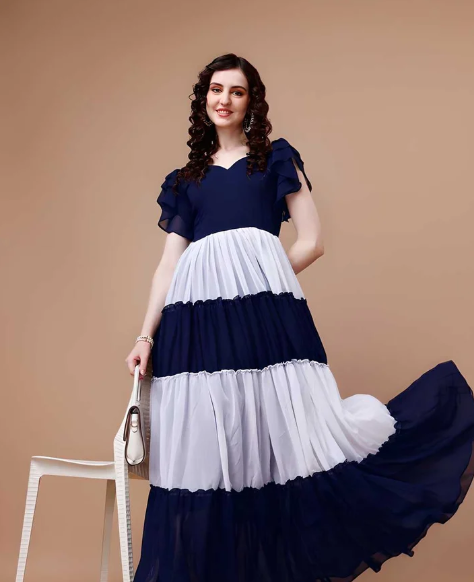 Boshon Fluttering Fern Georgette Dress