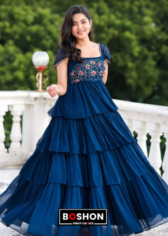 Boshon Midnight Blue Western Dress