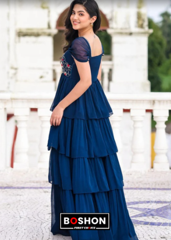 Boshon Midnight Blue Western Dress