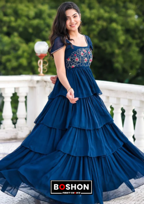 Boshon Midnight Blue Western Dress
