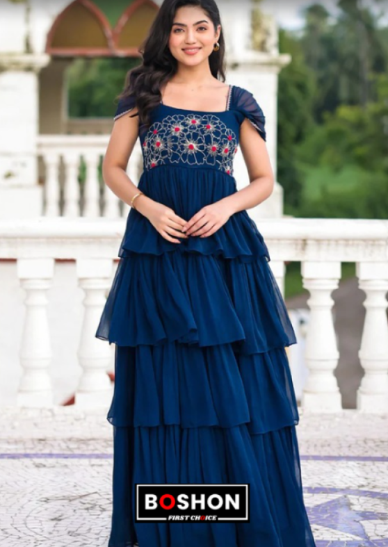 Boshon Midnight Blue Western Dress