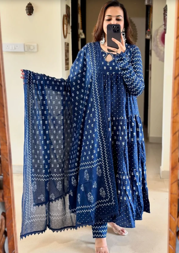 Tara Full Sleeves Heavy Ghera Anarkali Dress