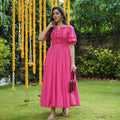 Boshon Blossom Pink Maxi Cotton Dress