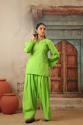 Green Stylish Cotton Kurta Set – 2-Piece