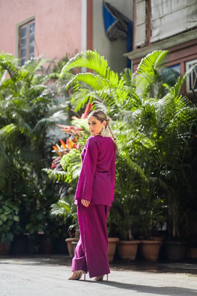 Purple Stylish Cotton Kurta Set – 2-Piece
