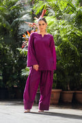 Purple Stylish Cotton Kurta Set – 2-Piece