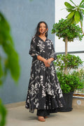 Mehrunissa Black Cotton Suit Set