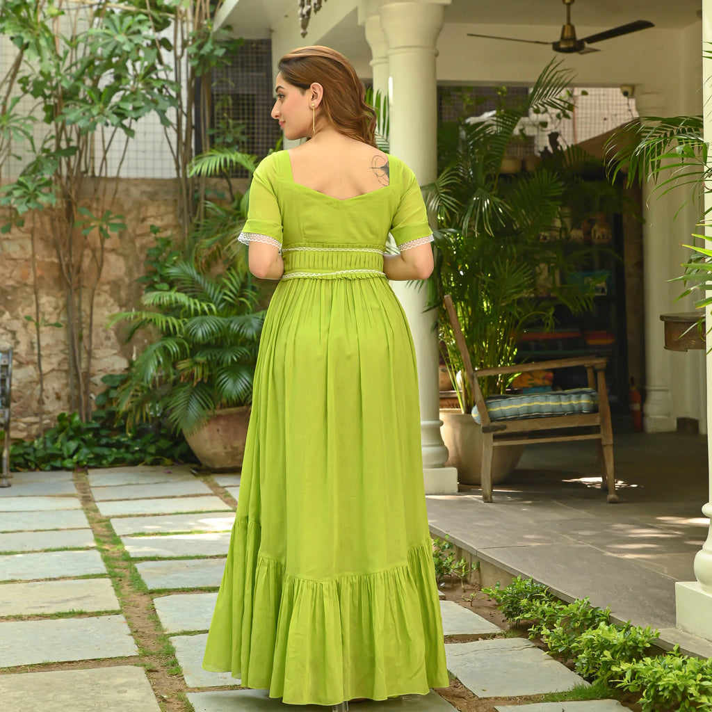 Green Glow Cotton Dress