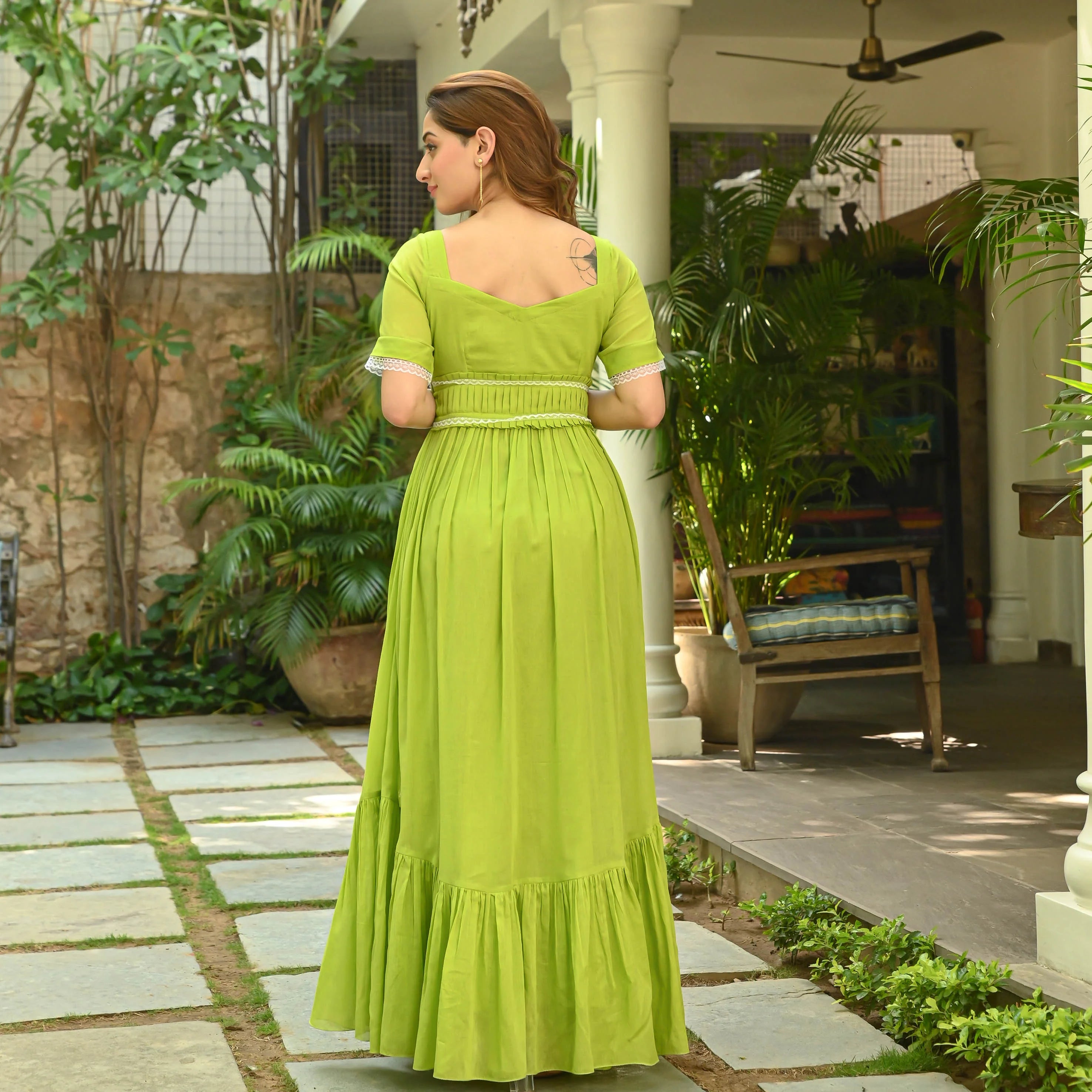 Green Glow Cotton Dress
